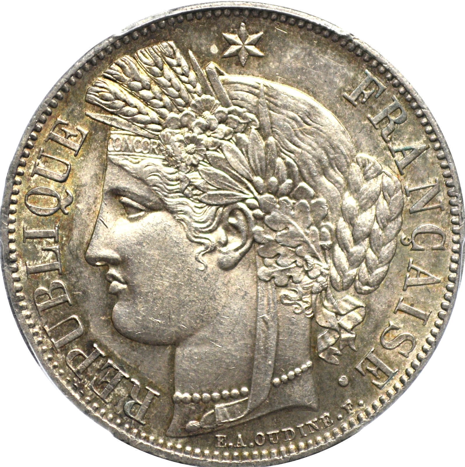 Pièce de 5 Francs de Cérès en argent massif