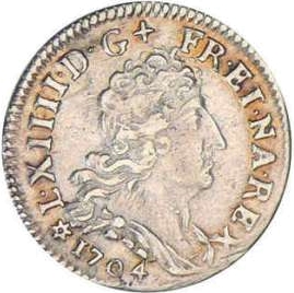 5 sols Lodewijk XIV in sterling zilver