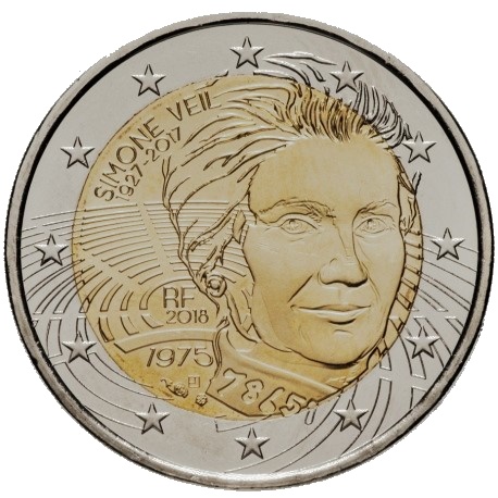 2 euromunt Simone Veil - Herdenking van haar intrede in het Pantheon - Frankrijk