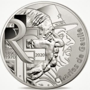 10 euro herdernkingsmunt van Charles de Gaulle