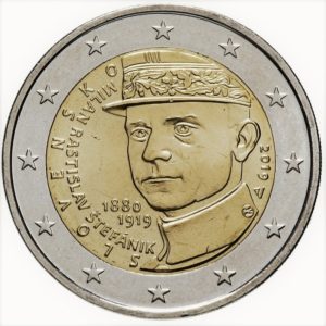 2 euro herdenkingsmunt Milan Rastislav Stefanik Slowakije