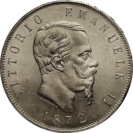 5 lira koning Victor-Emanuel II van Italië