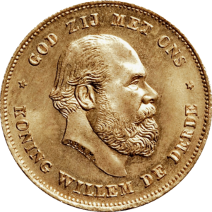 WILLEM III gouden gulden 10