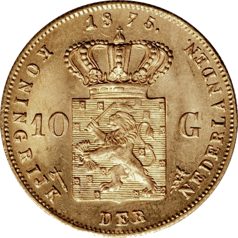 10 Gulden Willem III Koning der Nederlanden Munt Bureau