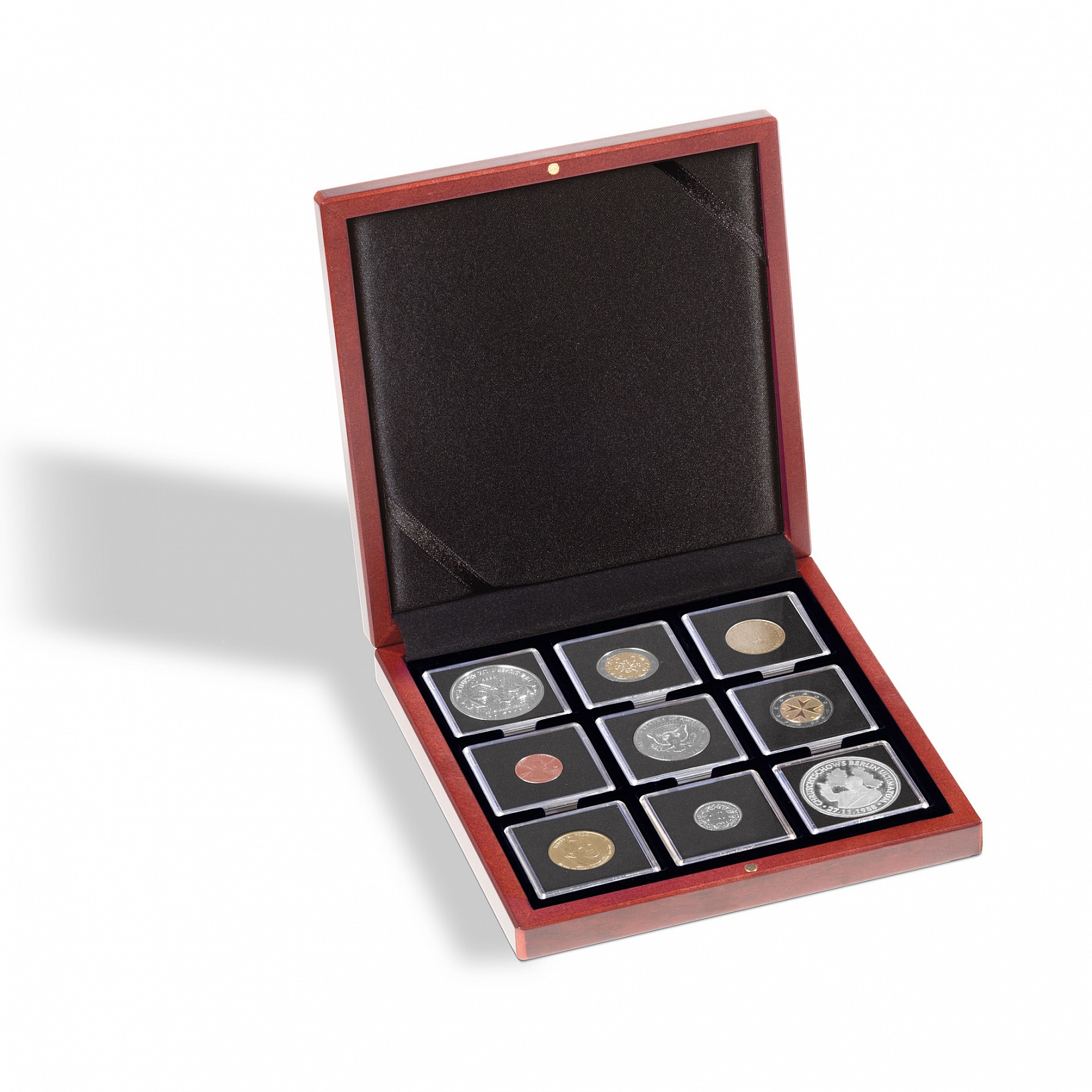 Muntcassette voor 9 munten van de Latijnse Unie collectie