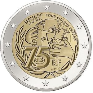 2 euro herdenkingsmunt UNICEF - Frankrijk - 2021