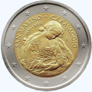 2 euro herdenkingsmunt Caravaggio - San Marino -2021