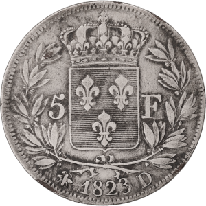 5 Frank Lodewijk XVIII in zilver