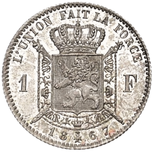 Léopold II 1 frank in massief zilver