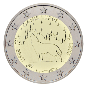 2 euro herdenkingsmunt de Wolf Canis Lupus Eestland 2021