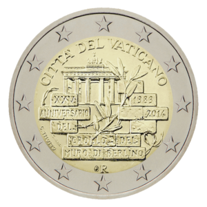 2 euro Berlijnse muur vaticaanstad 2014