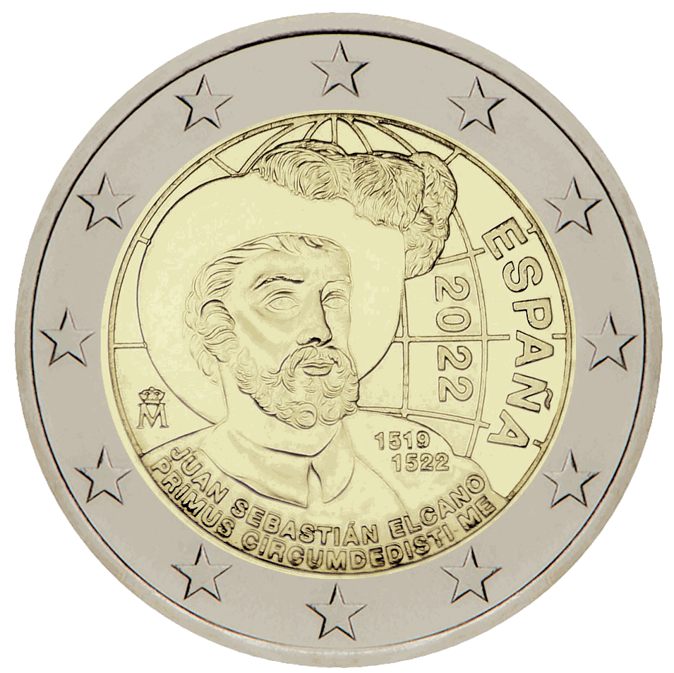 2 euro Circumnavigatie Wereldreis - Spanje - 2022