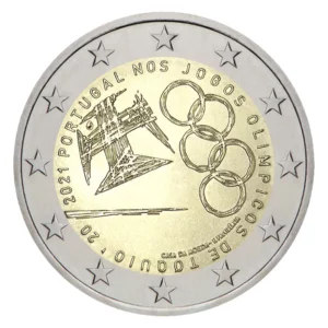 2 euro herdenkingsmunt Olympische spelen van Tokyo Portugal 2021