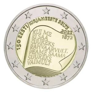 2 euro herdenkingsmunt Literatuur Genootschap Estland 2022