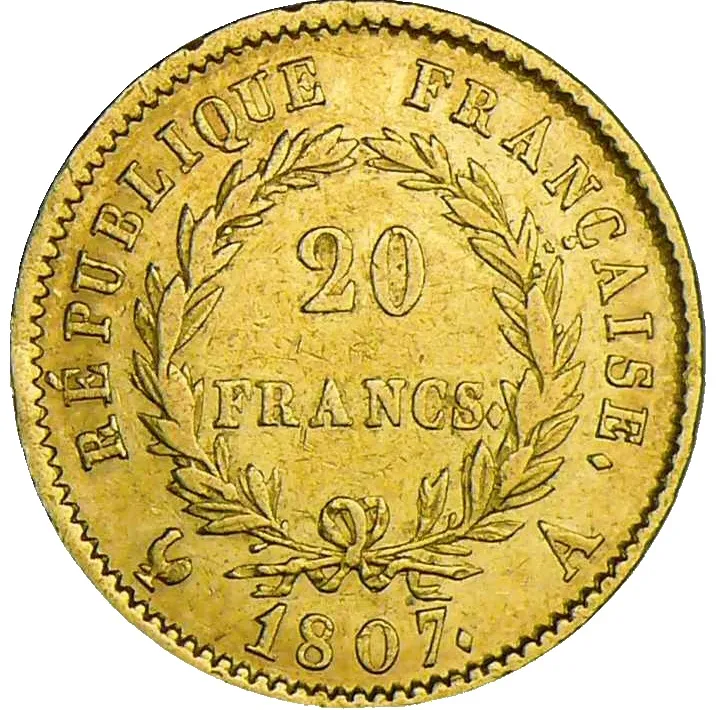 20 frank Napoleon bloot hoofd