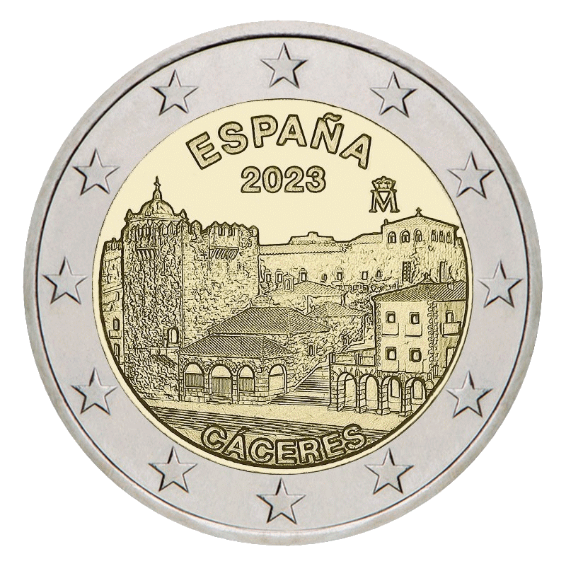2 euro herdenkingsmunt Caceres Spanje 2023