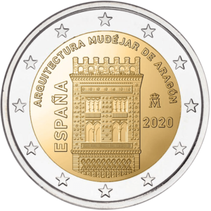 2 euro herdenkingsmunt Mudéjar Aragon - spanje - 2020