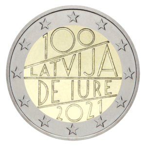 2 euro herdenkingsmunt internationale erkenning - letland - 2021