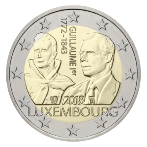 2 euro herdenkingsmunt Guillaume I - luxemburg -2018