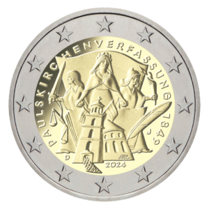 2 euro herdenkingsmunt Grondwet van de Pauluskerk - Duitsland - 2024