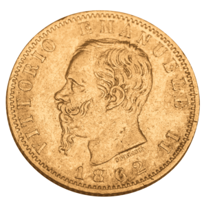 20 Lire Victor Emmanuel II van Savoye in goud - Italië