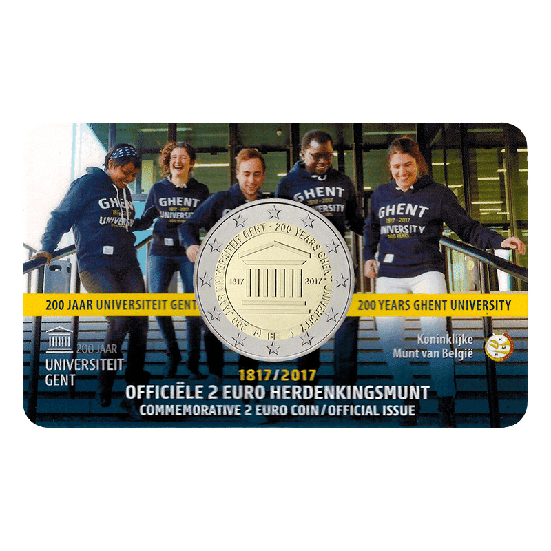 2 euro herdenkingsmunt 200 jaar Universiteit Gent - België - 2017