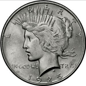 1 US peace Dollar in zilver