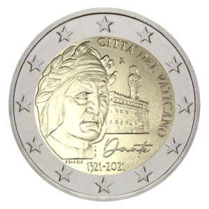 2 euro herdenkingsmunt Dante Alighieri - Vaticaan - 2021